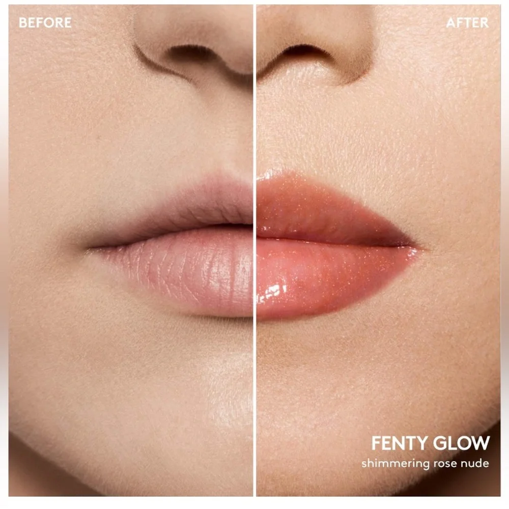 NEW Fenty Glow Gloss Bomb Lip Luminizer Travel Deluxe Size Shimmering Rose Nude - Picture 5 of 6